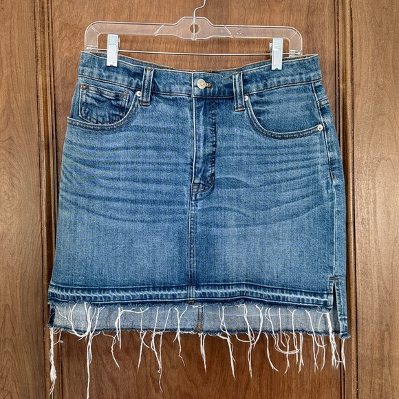 Madewell Step-Hem Jean Skirt - Picture 1 of 3
